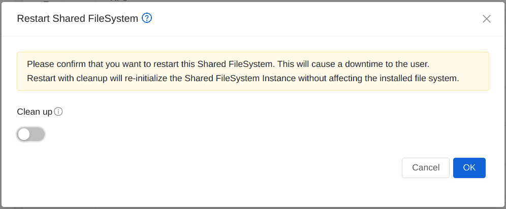 Restart Shared FileSystem