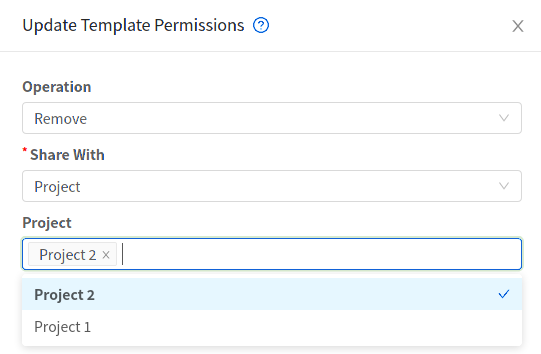 Revoking permissions from both projects previously added